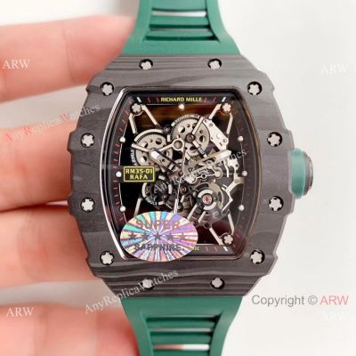AAA Replica Richard Mille RM 035-01 Rafa Rafael Nadal Watch Green Rubber Band